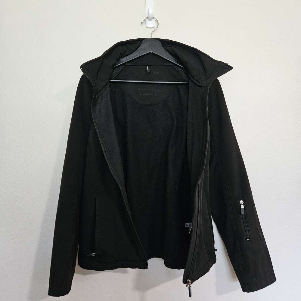 Calvin Klein Womens Small Black Softshell Hooded Jacket Fleece Lined Water... - Picture 9 of 11